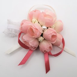 Bild von Blumen Armband mit Gummizug - pink